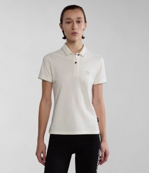 Napapijri Nina Short Sleeve Polo Shirt Polo Shirts Damen Weiß | QYA-409682