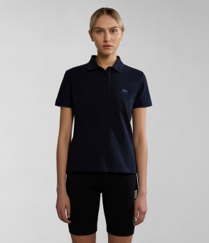 Napapijri Nina Short Sleeve Polo Shirt Polo Shirts Damen Dunkelblau | JPN-672981