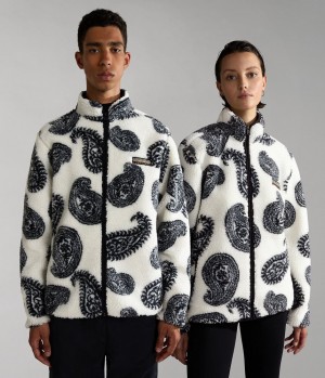 Napapijri Paisley Full-Zip Fleece Fleece Herren Weiß | CMV-745308