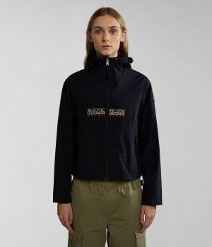 Napapijri Rainforest Open Summer Jacket Regenjacken Damen Schwarz | UBV-048921