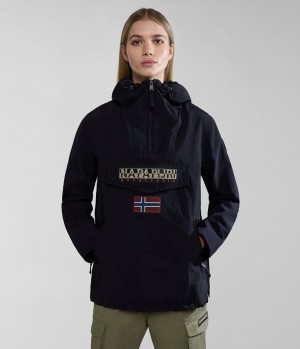 Napapijri Rainforest Pocket Summer Anorak Jacket Regenjacken Damen Schwarz | RHQ-921638