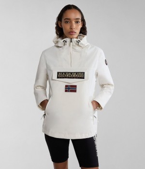 Napapijri Rainforest Pocket Summer Anorak Jacket Windjacke Damen Weiß | ZYB-725093
