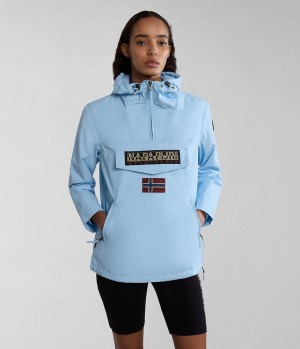 Napapijri Rainforest Pocket Summer Anorak Jacket Regenjacken Damen Hellblau | MBI-504192