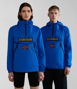 Napapijri Rainforest Ripstop Anorak Jacket - Unisex Windjacke Herren Blau | VTI-319624