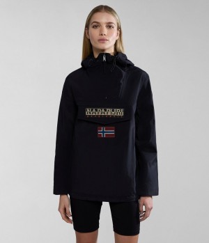 Napapijri Rainforest Summer Anorak Jacket Windjacke Damen Schwarz | ANZ-329584
