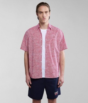 Napapijri Ronge Short Sleeve Shirt Hemd Herren Rot | LSW-897254