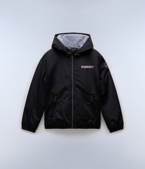 Napapijri Scott Short Jacket (4-16 YEARS) Regenjacken Kinder Schwarz | RXO-194632