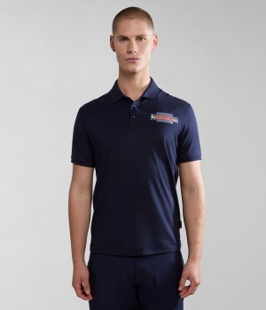 Napapijri Smallwood Short Sleeve Polo Shirt Polo Shirts Herren Dunkelblau | WCZ-057629