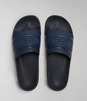 Napapijri Stream Sliders Pantoletten Herren Dunkelblau | HDC-082796