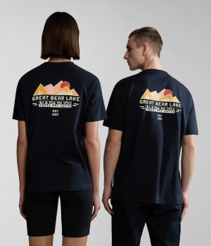 Napapijri Tahi Short Sleeve T-Shirt T-shirts Damen Schwarz | RFH-529604