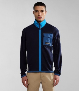 Napapijri Tepees Full-Zip Sweatshirt Sweatshirts Herren Dunkelblau | NYZ-736254