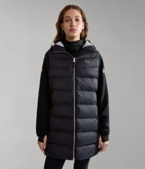 Napapijri Thermo Puffer Vest Pufferjacke Damen Schwarz | OFR-194825