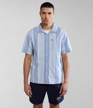 Napapijri Tulita Short Sleeve Shirt Hemd Herren Blau | SQY-793845